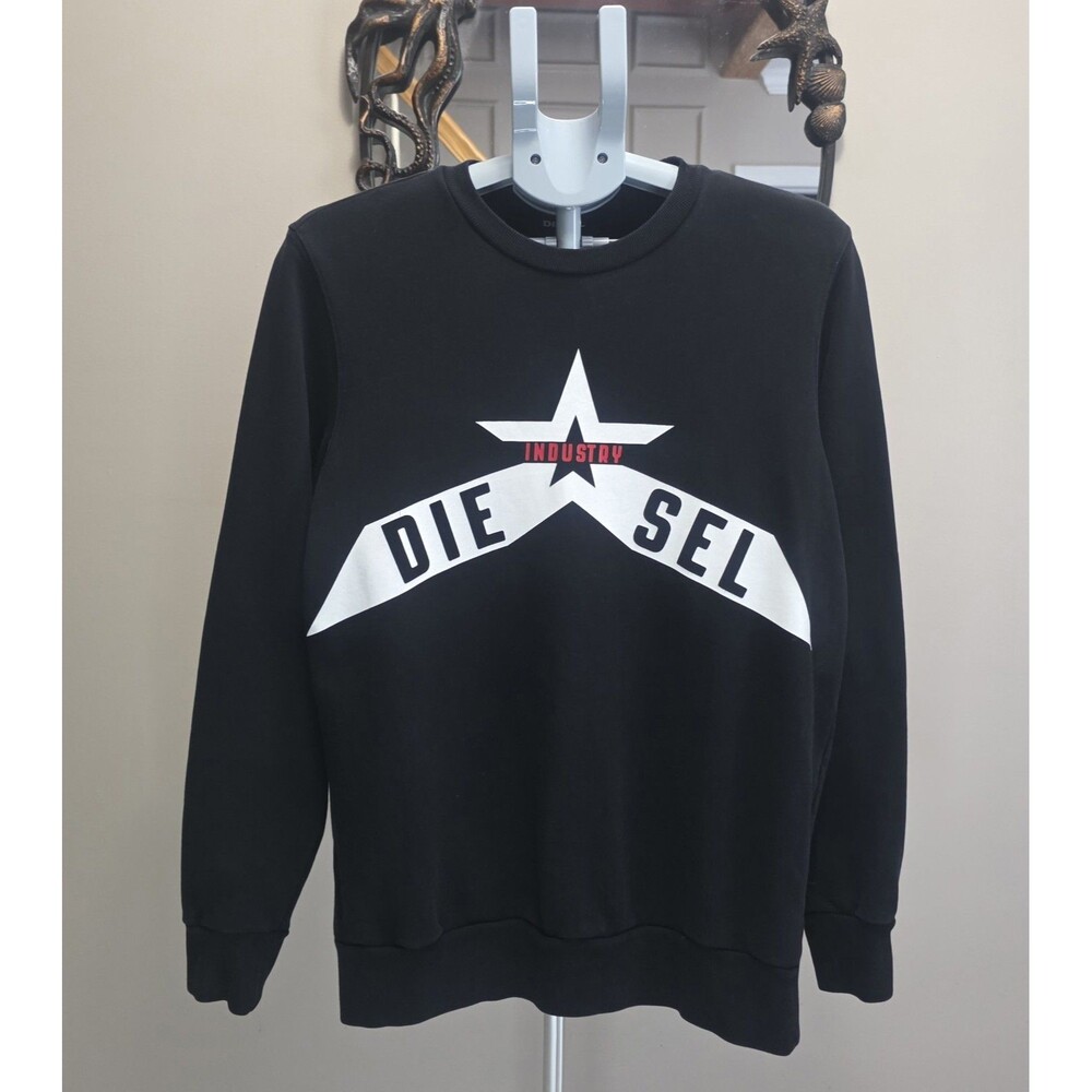 Diesel S-GIR-A2 Industry Star Graphic Sweatshirt Mens S Black Cotton Crewneck